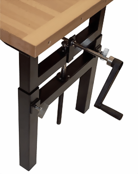 Höhenverstellung für Hobelbänke mit Kurbel