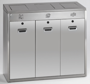 Wertstoffsammelsystem Stand-/Wandmontage 3 x 48 Liter