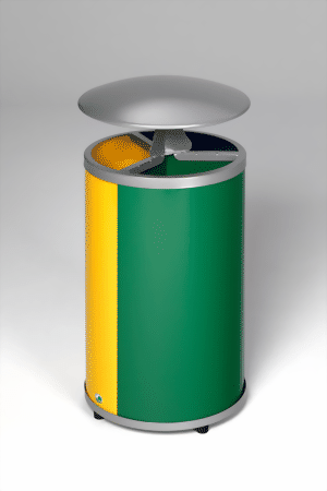 Wertstoffstation 3-fach mit Dach für 60 Liter Abfallsäcke
