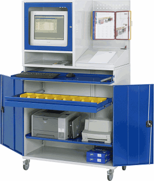 Computer-Schrank - Modell 69, B 1100 x T 520 x H 1860 mm