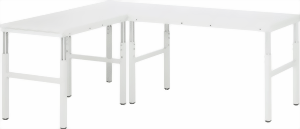 Eck-Tisch für Serie E, 700x700x650-1000 mm LxTxH, ohne Tischplatte für rechtwinklige Ecklösungen
