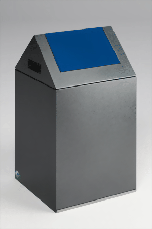 Wertstoffsammelgerät WSG 40 S Korpus antik-silber, Einwurfklappe enzianblau