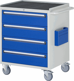 Montagewagen Modell XL5.1, B 770 x T 650 x H 975 mm, Metall-Top 25 mm mit Anti-Rutsch-Matte 