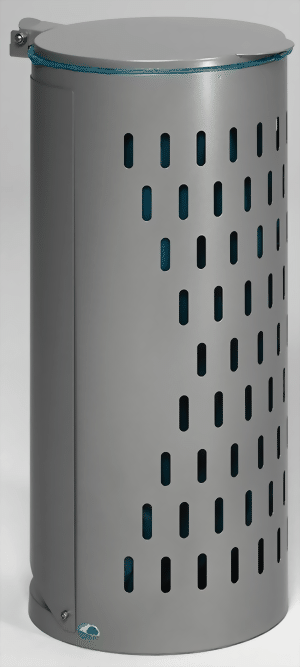 Abfallbehälter mit Klapptür für 110 Liter Säcke, silber