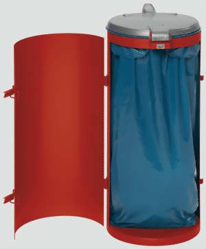 Abfallsammler mit Einflügeltüre, rot, für 110 Liter Abfallsäcke