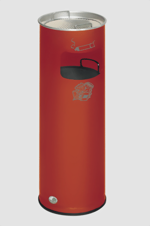 Abfallsammler-Ascher-Kombination H 66 K, Farbe RAL 3000 feuerrot
