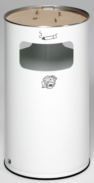 Abfallsammler-Ascher-Kombination H 70 K, Farbe RAL 9016 verkehrsweiss
