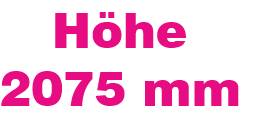 Höhe 2075 mm