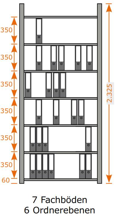 7 Fachböden/6 Ordnerebenen