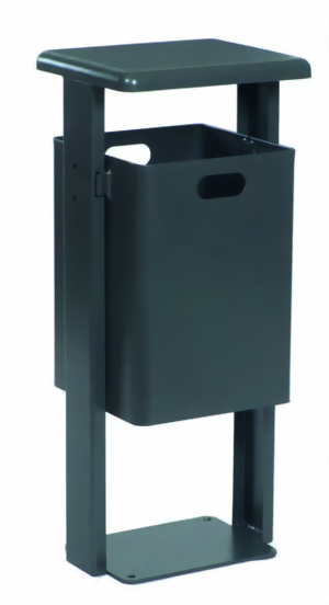 Rechteck-Stand-Abfallbehälter, Inhalt 40 Liter, feuerverzinkt, zum einbetonieren
