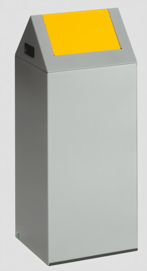 Wertstoffsammelgerät WSG 55 S Korpus silber, Einwurfklappe verkehrsgelb