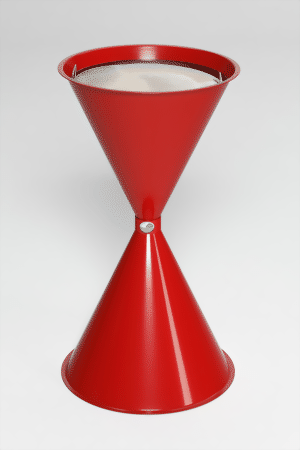 Standascher feuerrot RAL 3000, für Hallen, Flure, Foyers und Warteräume
