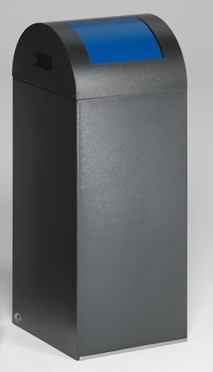 Wertstoffsammelgerät WSG 55 R Korpus antik-silber, Einwurfklappe enzianblau