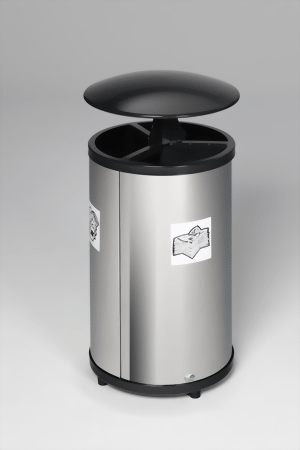 Wertstoffstation 3-fach mit Dach für 60 Liter Abfallsäcke
