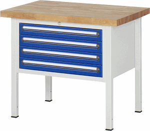 Werkbank Modell 8233, B 1000xT 900xH 840mm, Buche-Massiv-Platte 40mm