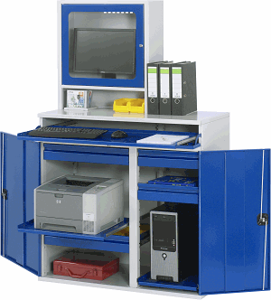 Computer-Schrank - Modell 66, B 1100 x T 520 x H 1770 mm