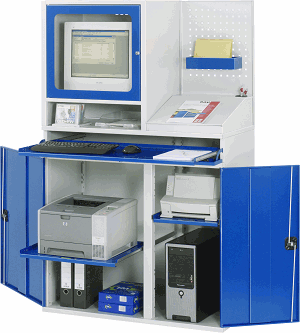 Computer-Schrank - Modell 67, B 1100 x T 520 x H 1770 mm