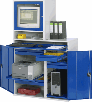 Computer-Schrank - Modell 66, B 1100 x T 520 x H 1770 mm