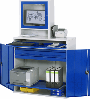 Computer-Schrank - Modell 66, B 1100 x T 520 x H 1770 mm