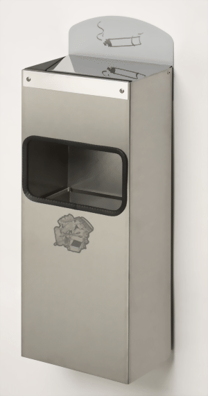 Wandabfallsammler mit Ascher aus Edelstahl WH 51
