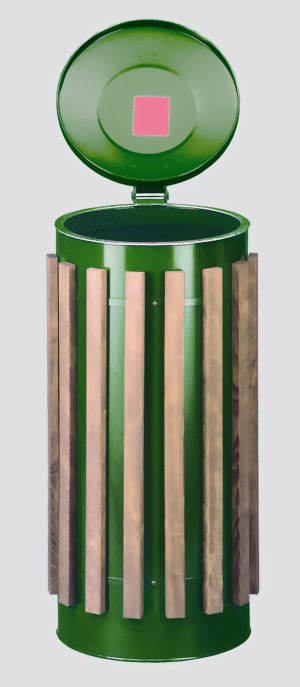 Abfallsammler mit Doppeltüre, Farbe grün, für 110 Liter Abfallsäcke