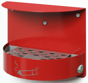 Wandascher mit Schutzdach Modell H 23 rot
