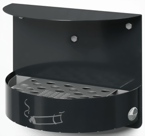 Wandascher mit Schutzdach Modell H 23 anthrazit
