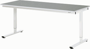 Arbeitstisch Serie RHE, B 2000 x T 800 x H 740-1040 mm, Linoleum-/Universal-Platte 25 mm
