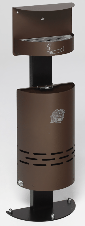 Abfallsammler-Ascher-Kombination H 98, deep-brown struktur
