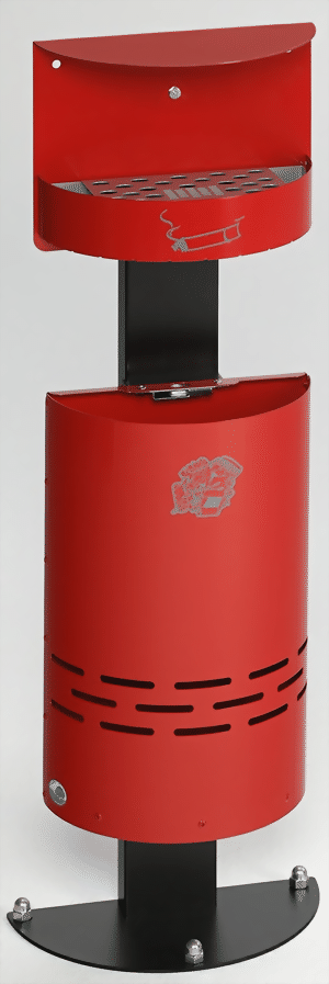 Abfallsammler-Ascher-Kombination H 98, feuerrot
