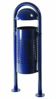 Stand-Abfallbehälter, Inhalt 40 Liter, feuerverzinkt, zum aufdübeln