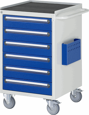 Montagewagen Modell L5.16, B 580 x T 650 x H 975 mm, Metall-Top 25 mm mit Anti-Rutsch-Matte 