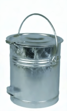 Mülleimer 20 Liter, mit Scharnierdeckel und Bandeisenfuss