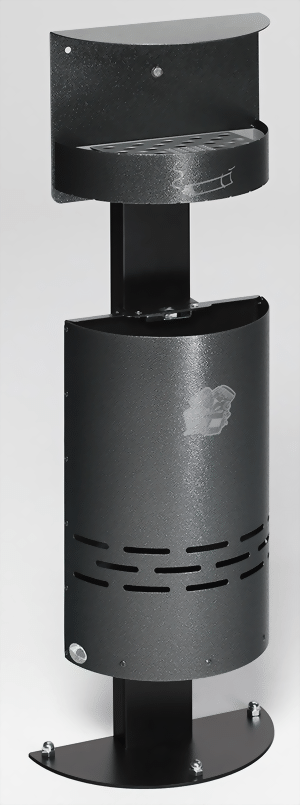 Abfallsammler-Ascher-Kombination H 98, Edelstahl matt
