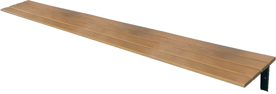 Wandsitzbank, Länge 2500 mm, Tiefe 500 mm