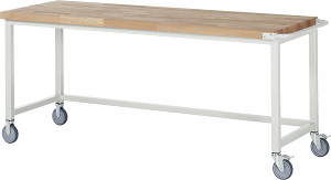 Fahrbare Werkbank Modell 8000, B 2000xT 700xH 880-1080mm, Buche-Massiv-Platte 40mm