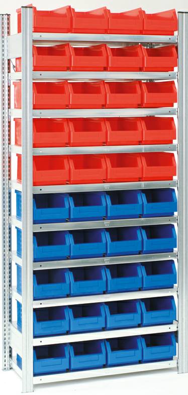 Sichtlagerkastengrundregal für 21 Kästen inklusiv