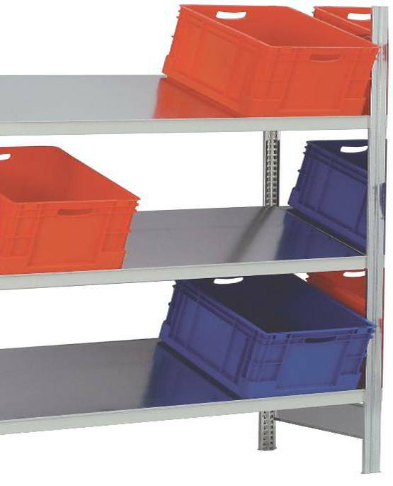 Schrägbodenanbauregal 2000x1285x600 mm HxBxT
