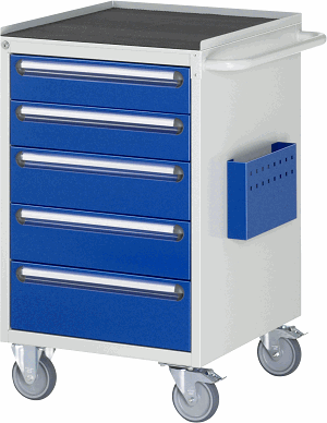 Montagewagen Modell L5.11, B 580 x T 650 x H 975 mm, Metall-Top 25 mm mit Anti-Rutsch-Matte 