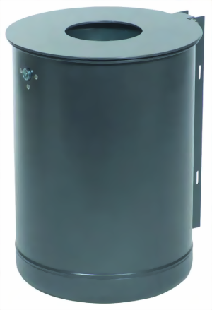 Wand-Abfallbehälter, Inhalt 50 Liter, feuerverzinkt, zur Wandbefestigung