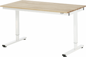 Arbeitstisch Serie RHE, B 1500 x T 800 x H 740-1040 mm, Buche-Massiv-Platte 25 mm