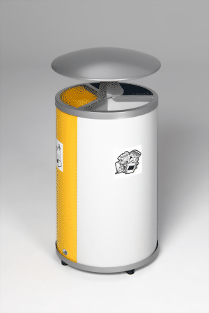 Wertstoffstation 3-fach mit Dach für 60 Liter Abfallsäcke
